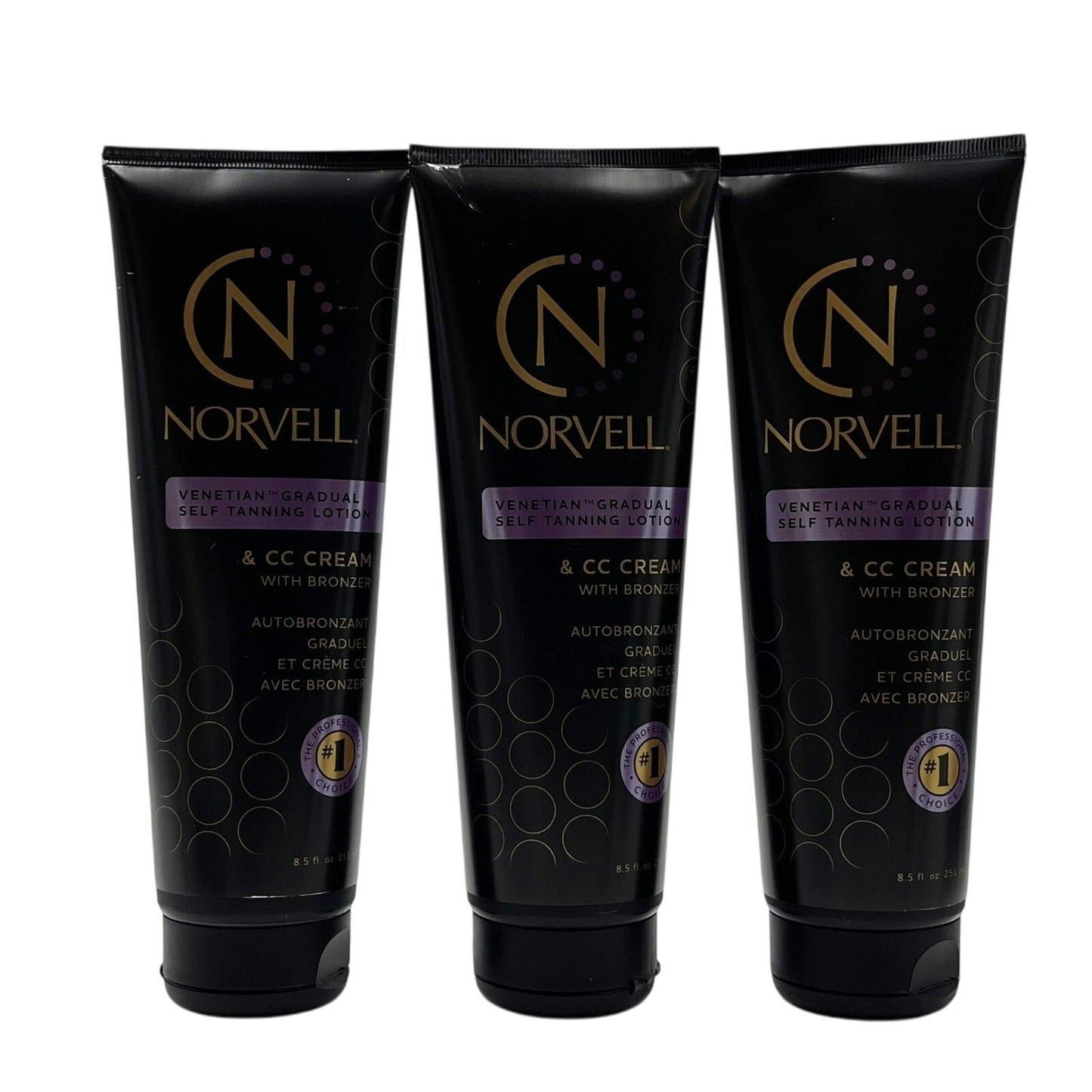 Norvell Venetian Gradual Self Tanning Lotion & CC Cream Bronzer 8.5 fl.oz-3 Pac