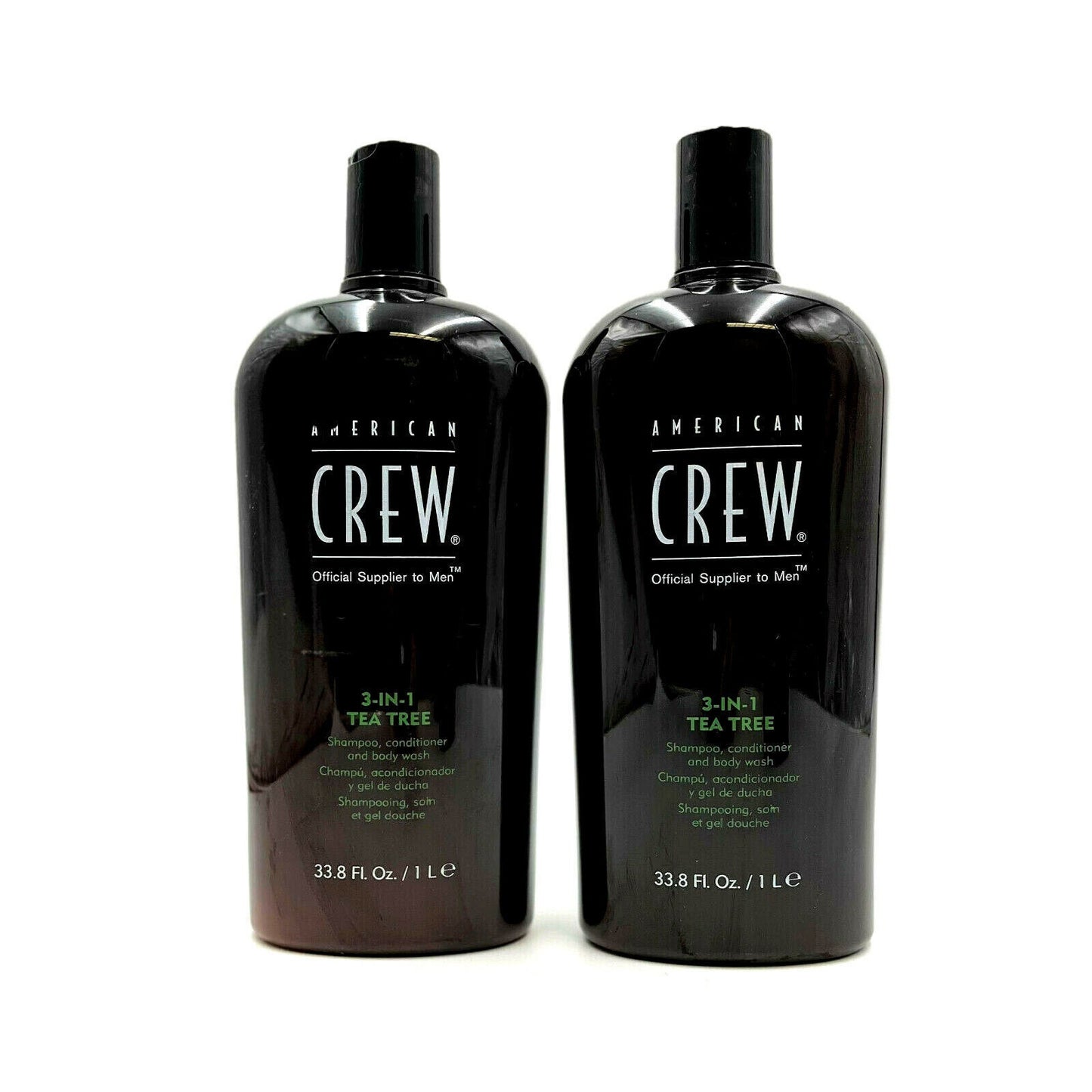 American Crew 3-In-1 Tea Tree Shampoo,Conditioner & Body Wash 33.8 oz-Pack of 2
