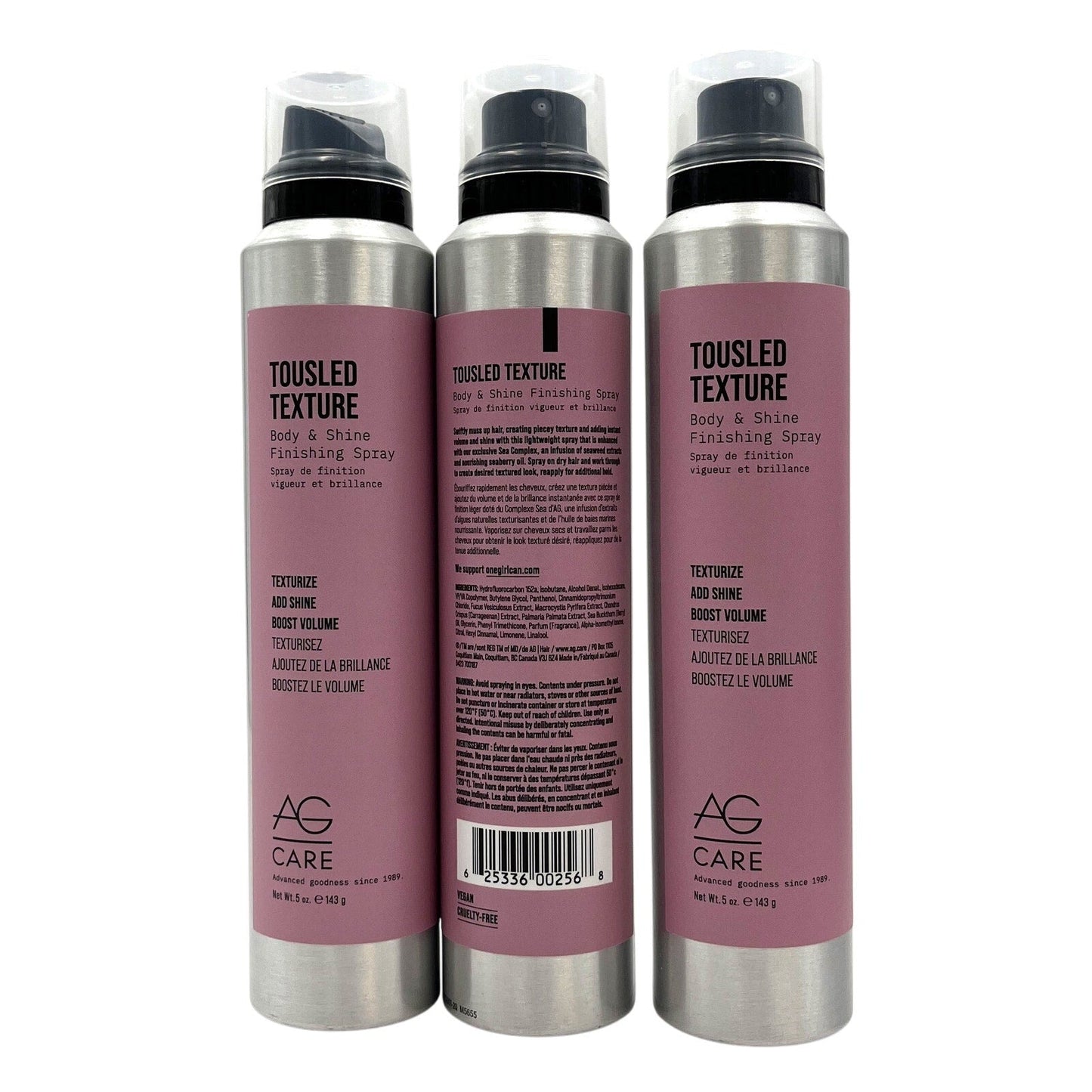 AG Care Tousled Texture Body & Shine Finishing Spray 5 oz-3 pack