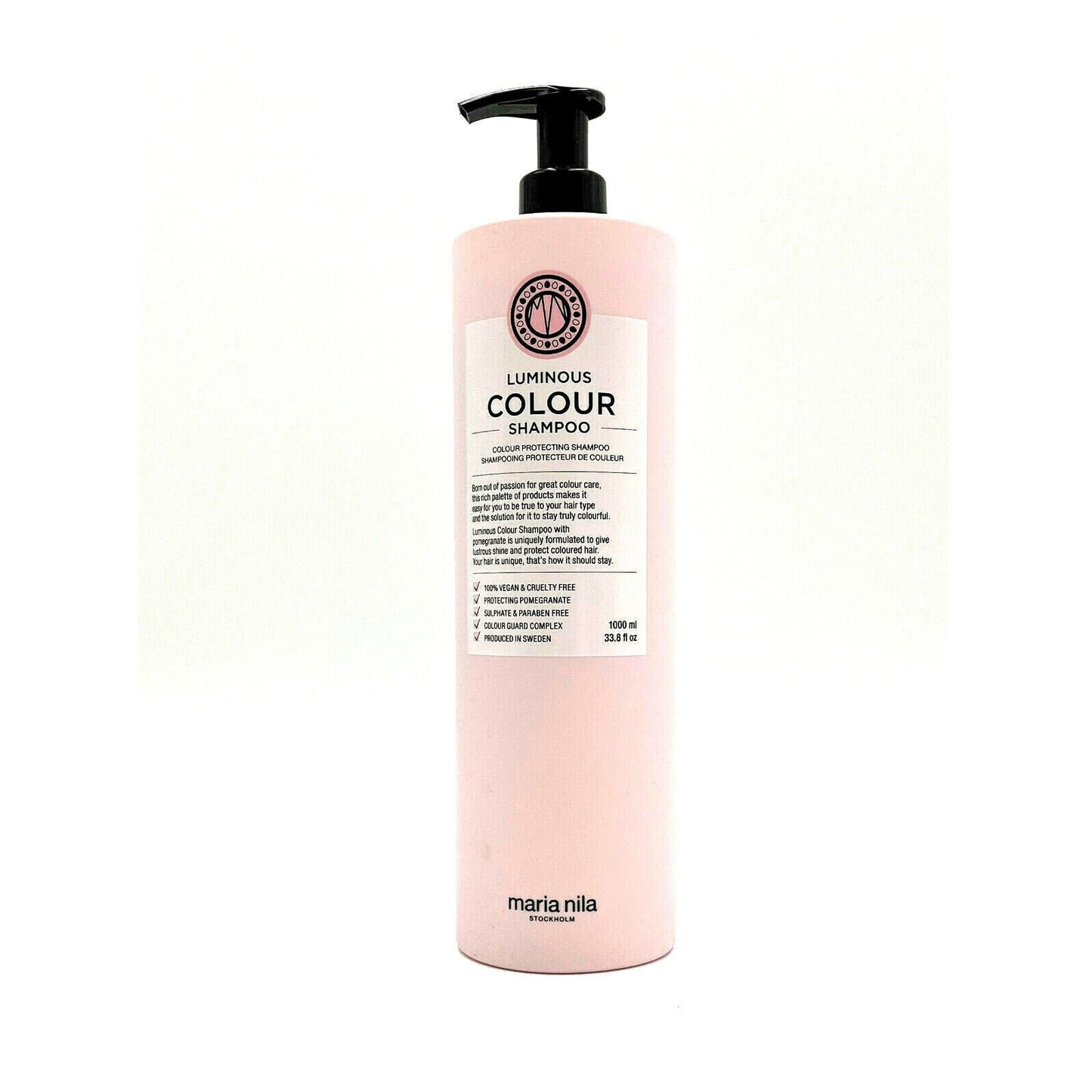 Maria Nila Luminous Colour Protecting Shampoo 33.8 oz Swedish 100% Vegan