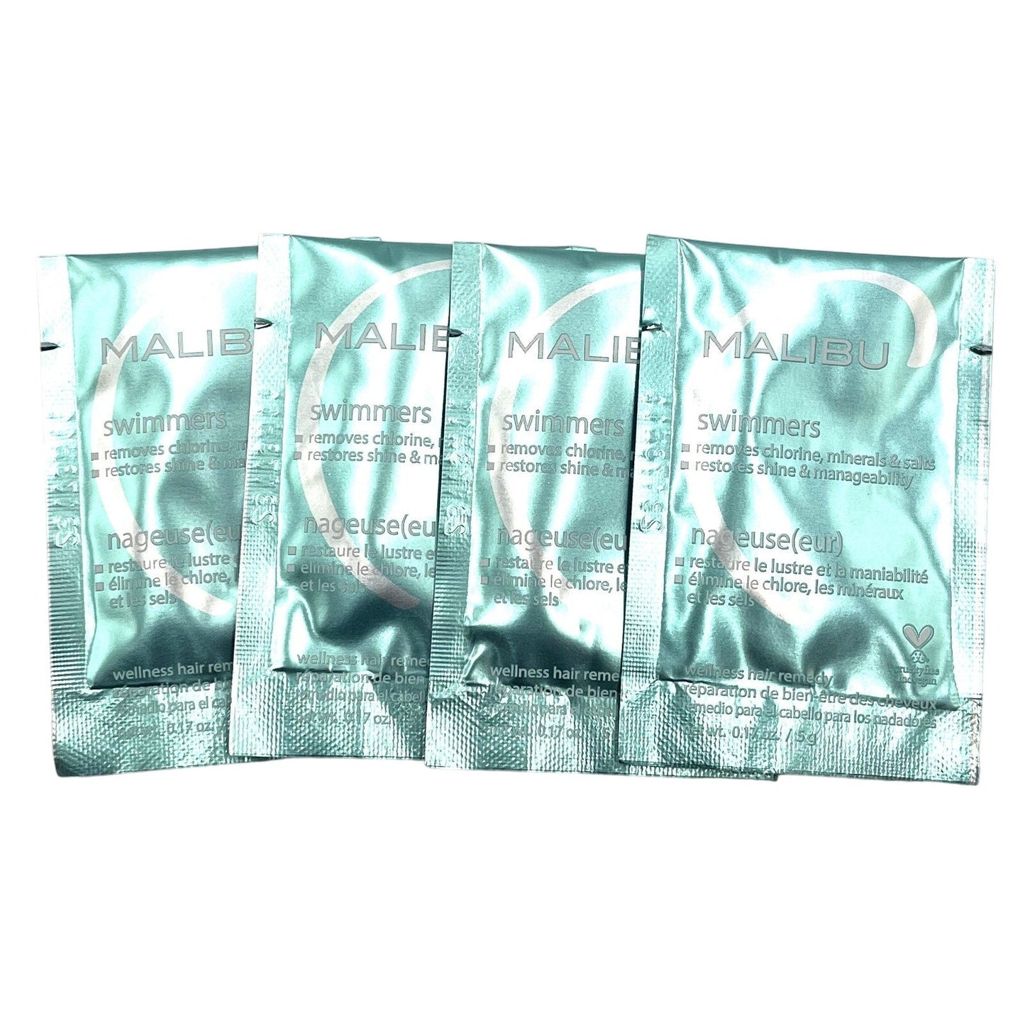 Malibu C Swimmers Wellness Hair Remedy Removes Chlorine .17 oz-4 Pack
