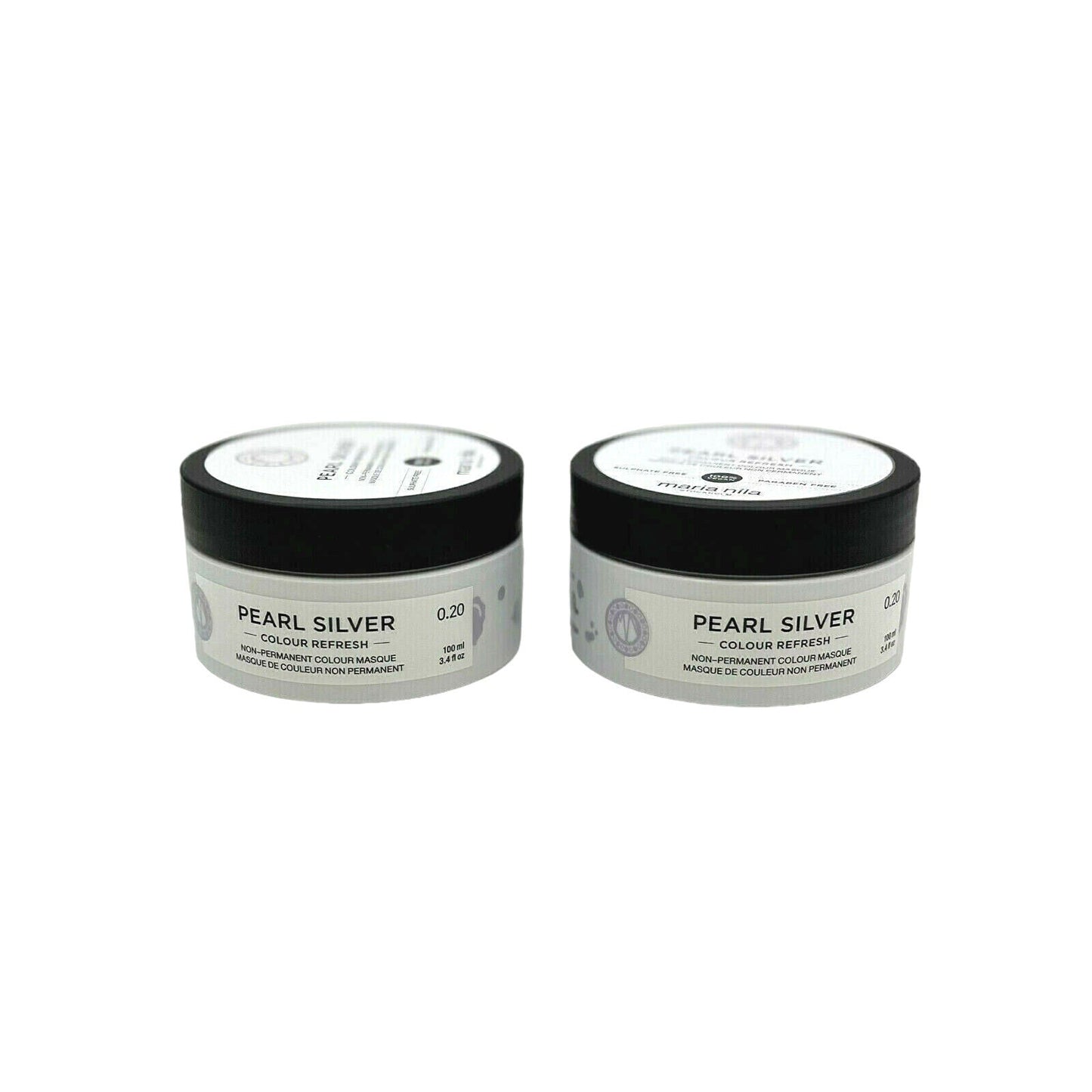 Maria Nila Pearl Silver Colour Refresh Non-Permanent Colour Masque 3.4 oz-2 Pack