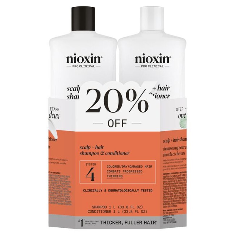 Nioxin System 4 Cleanser & Scalp Therapy Liter Duo