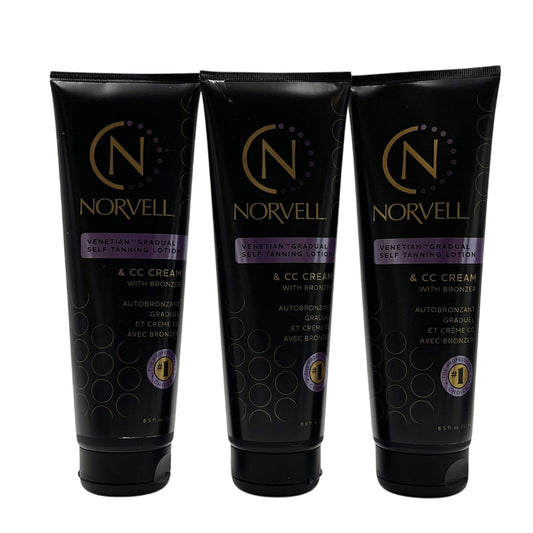 Norvell  Venetian Gradual Self Tanning Lotion & CC Cream Bronzer 8.5 fl.oz-3 Pac