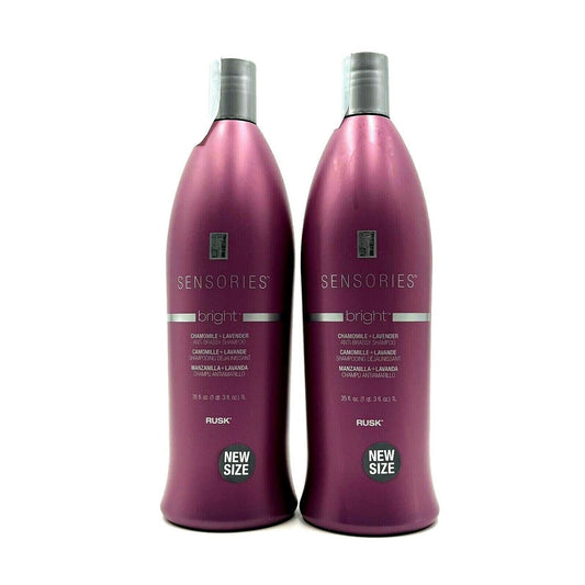RUSK Sensories Bright Chamomile+Lavender Anti-Brassy Shampoo 35 oz-2 Pack