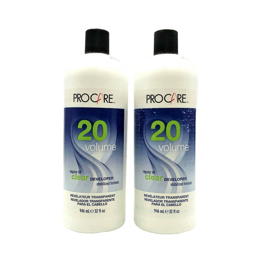 ProCare 20 Volume Regular Lift Clear Developer Stablilized Formula 32 oz-2 Pack