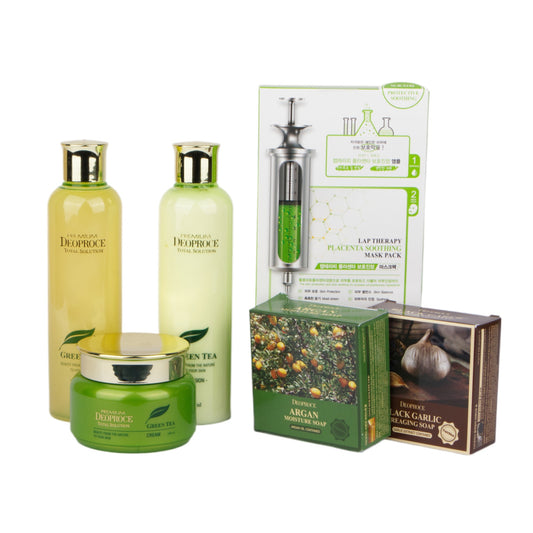 Korean Skincare Green Tea Gift Set, Spa Kit, K-Beauty, Birthday, Holiday