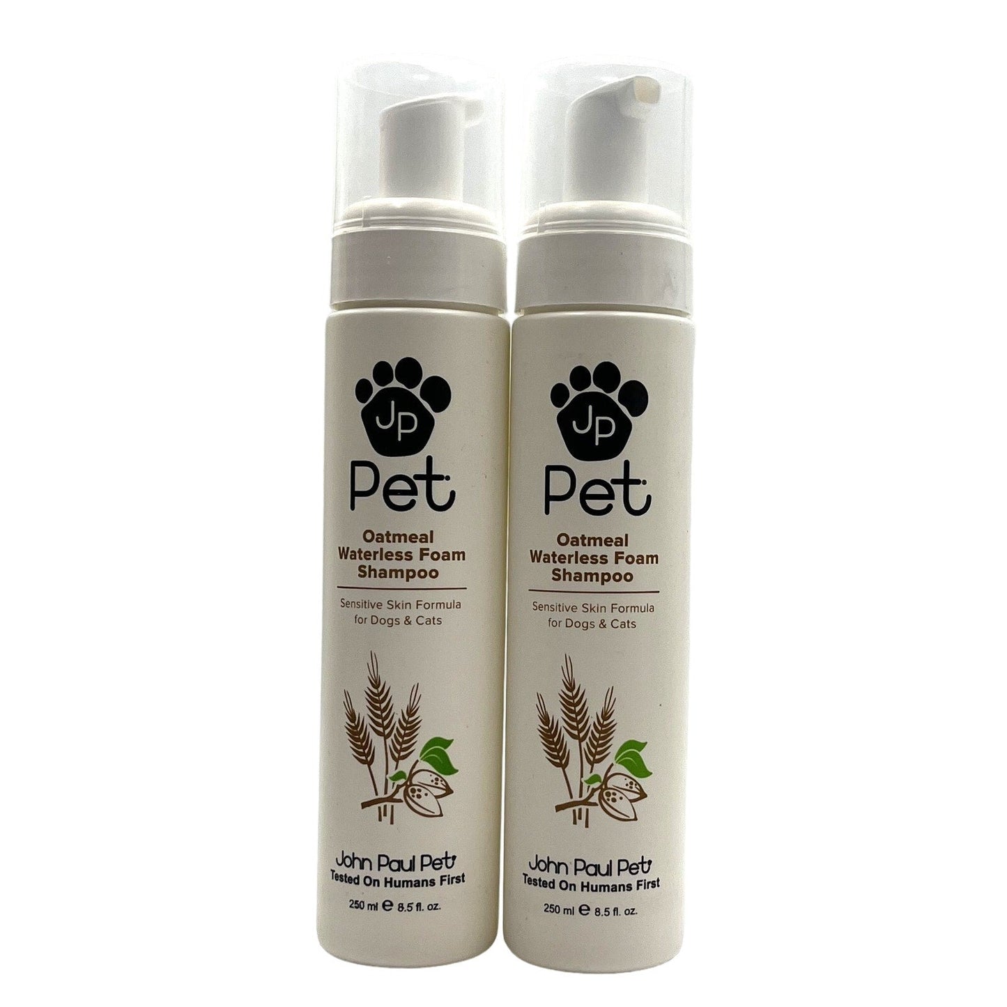 JP Pet Oatmeal Waterless Foam Shampoo Sensitive Dogs Cats 8.5 fl.oz-2 Pack