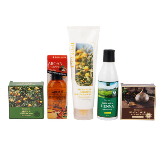 Korean Hair Care Argan Moisture Gift Set, Spa Kit, K-Beauty, Birthday, Holiday