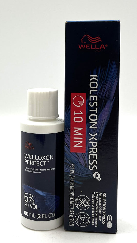 Wella Koleston Xpress 10 Min Permanent Creme Color & Developer 6% 2 oz -Choose