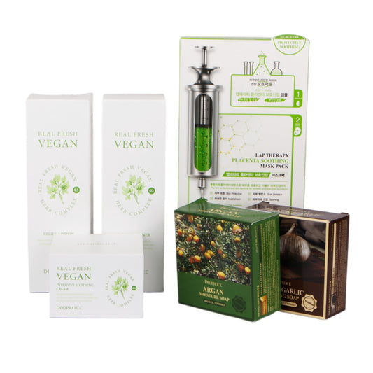 Korean Skincare Real Fresh Vegan Gift Set, Spa Kit, K-Beauty, Birthday, Holiday