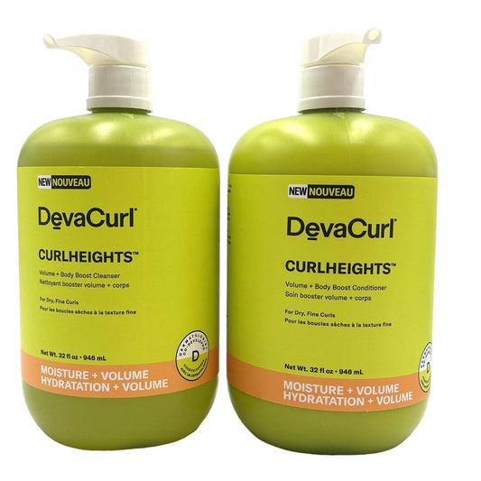 DevaCurl CurlHeights Volume & Body Boost Cleanser & Conditioner 32 oz Duo