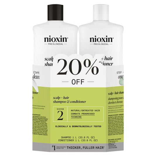 Nioxin  System 2 Cleanser & Scalp Therapy Liter Duo