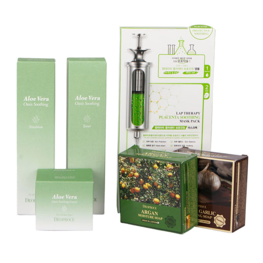 Korean Skincare Aloe Vera Oasis Gift Set, Spa Kit, K-Beauty, Birthday, Holiday
