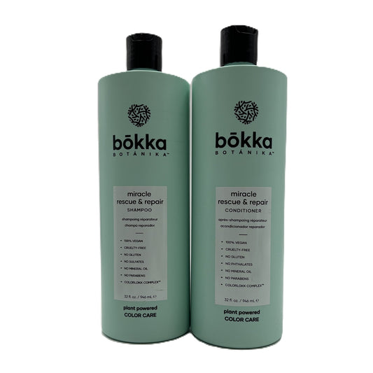 bokka Botanika Miracle Rescue & Repair Shampoo & Conditioner 32 fl.oz Duo