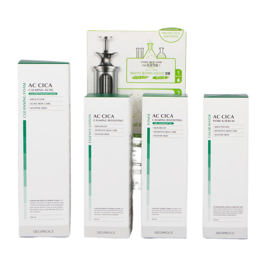 Korean Skincare AC Cica Calming Gift Set, Spa Kit, K-Beauty, Birthday, Holiday