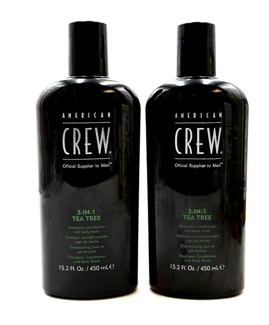 American Crew Tea Tree 3-IN-1 Shampoo Conditioner Body Wash 15.2 oz-2 Pack