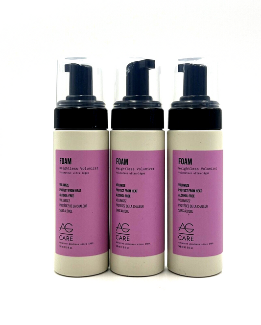 AG Care Foam Weightless Volumizer Volume Protect From Heat Alcohol-Free 5 oz-3 P